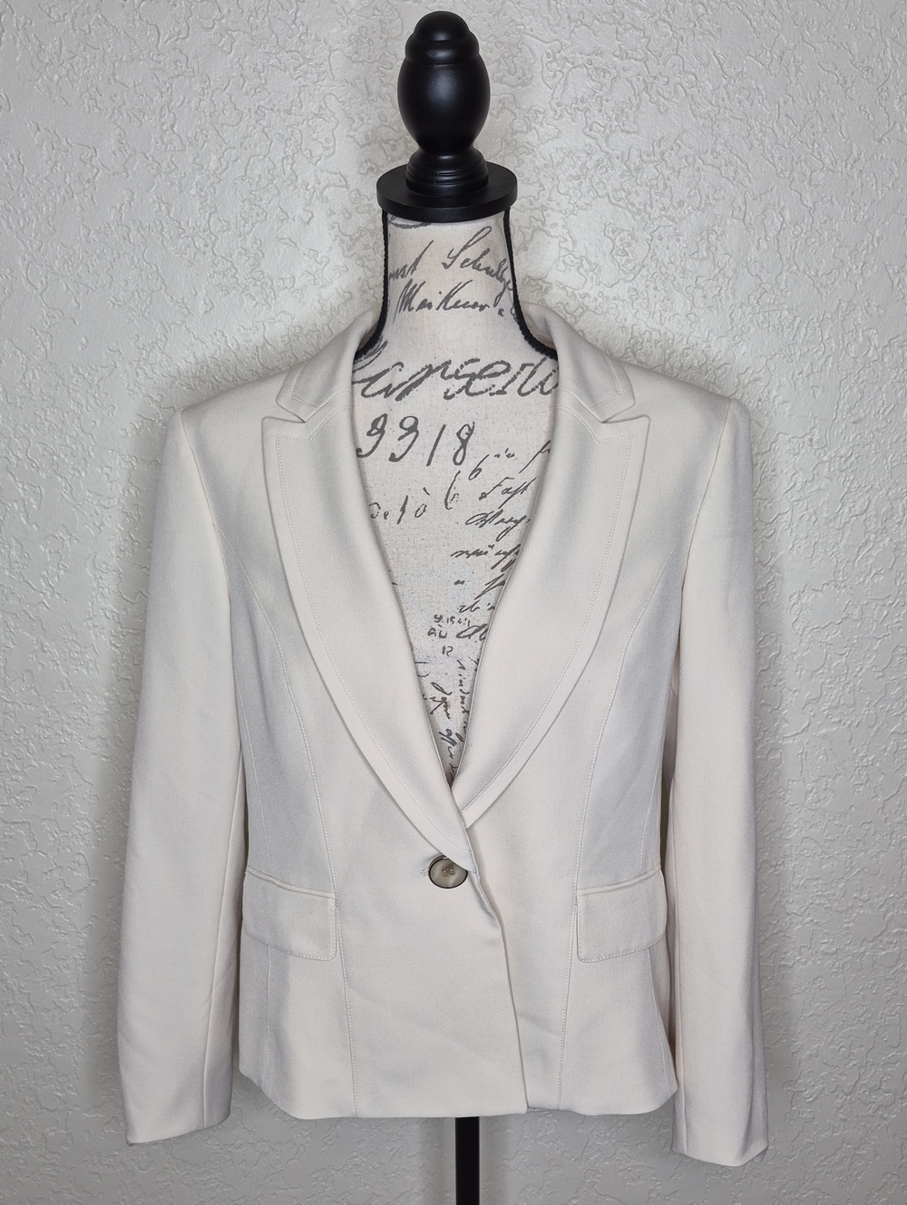 Kasper Single Button Blazer Cream Size 14P